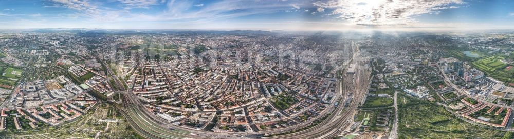 Wien von oben - Panorama- Stadtansicht des Innenstadtbereiches im Stadtteil Meidling in Wien in Österreich