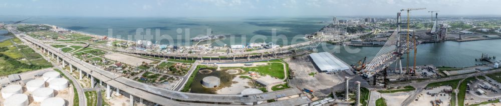 Luftaufnahme Corpus Christi - Panorama Stadtansicht am Küstenbereich Central City in Corpus Christi in Texas, USA