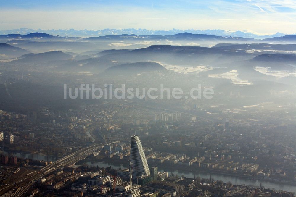 Luftbild Basel Panorama Vom Stadtbereich Basel In Der Schweiz Mit Blick Zu Den Alpen