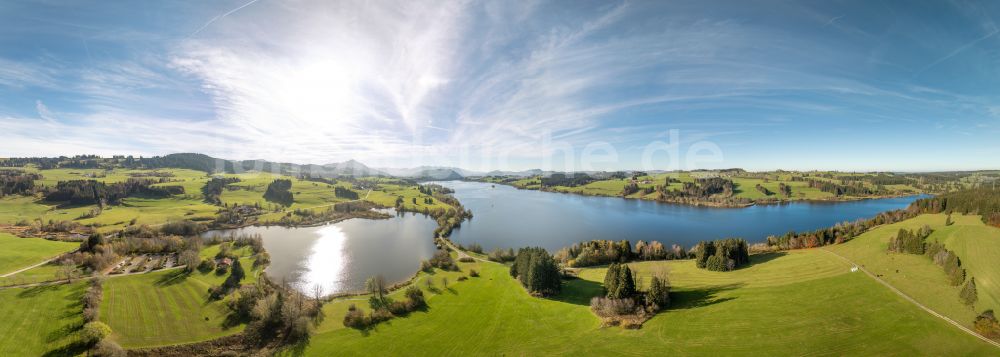 Sulzberg von oben - Panorama Staubecken und Stausee in Sulzberg im Bundesland Bayern, Deutschland