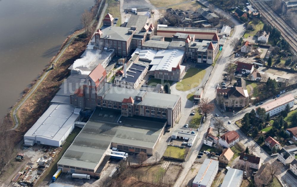 Heidenau von oben - Papierfabrik der Firma Glatfelter in Heidenau im Bundesland Sachsen