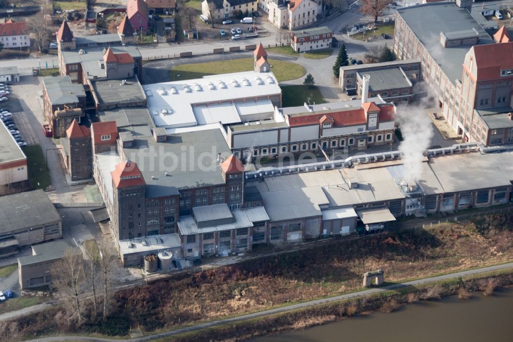 Heidenau aus der Vogelperspektive: Papierfabrik der Firma Glatfelter in Heidenau im Bundesland Sachsen