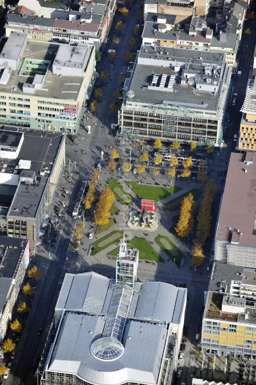 Mannheim aus der Vogelperspektive: Paradeplatz und Galeria Kaufhof Mannheim