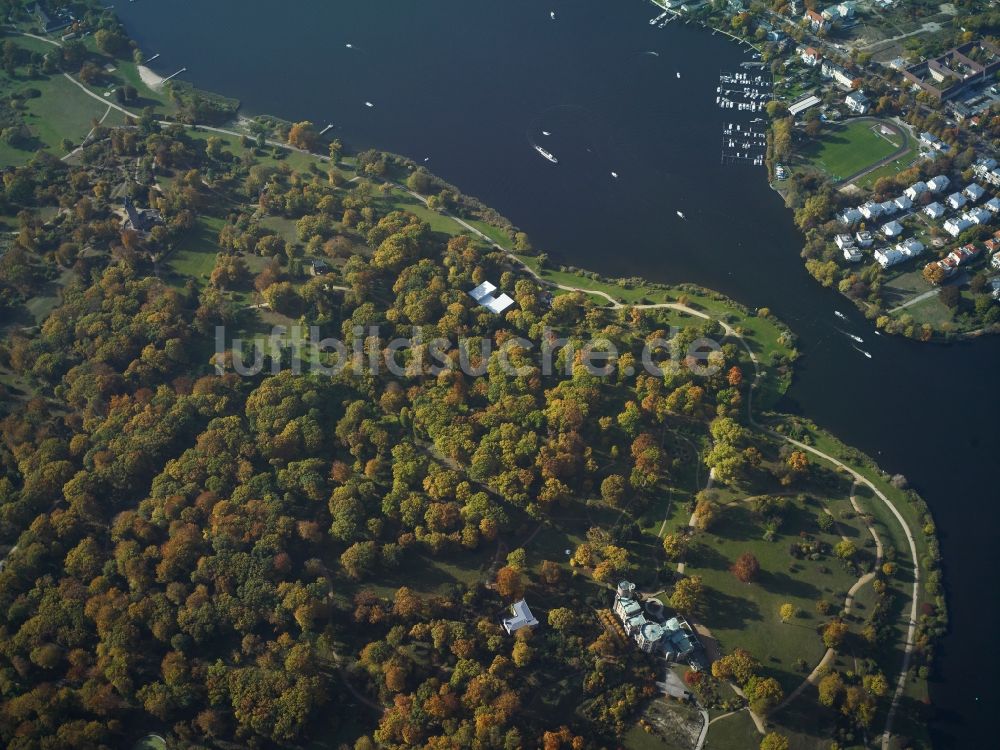 Potsdam von oben - Park Babelsberg in Potsdam im Bundesland Brandenburg