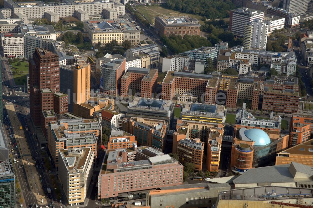 Berlin von oben - Park Kolonnaden am Potsdamer Platz in Berlin