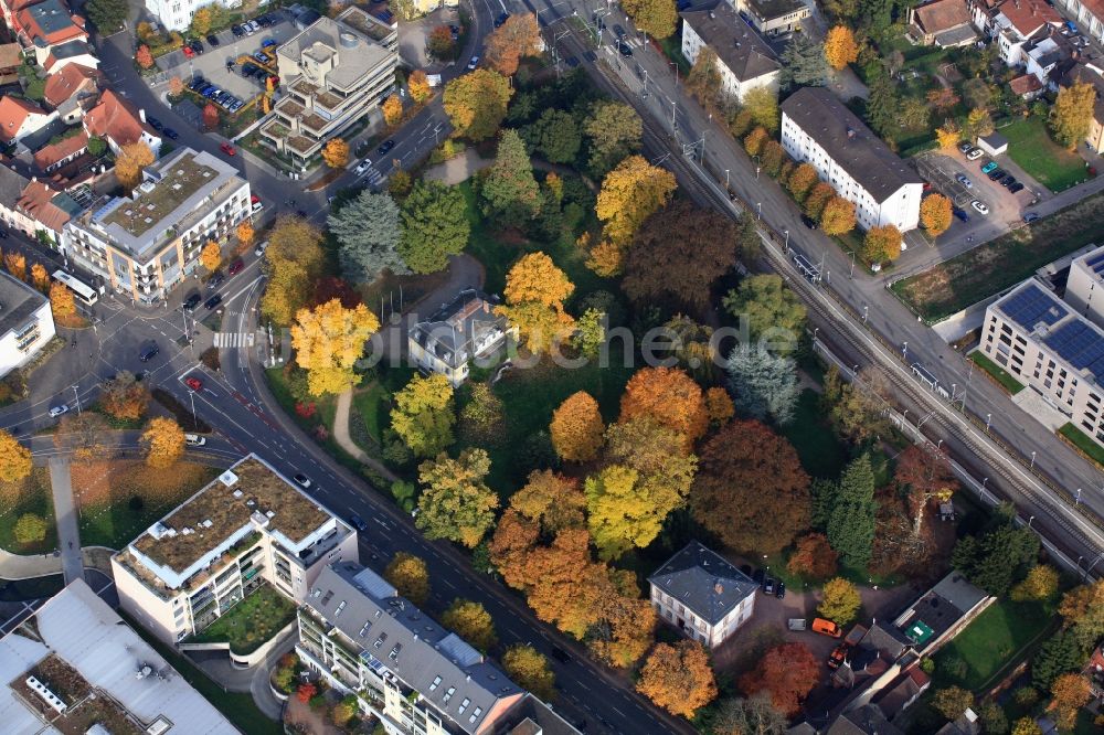 Lörrach von oben - Parkanlage Aichelepark in Lörrach im Bundesland Baden-Württemberg