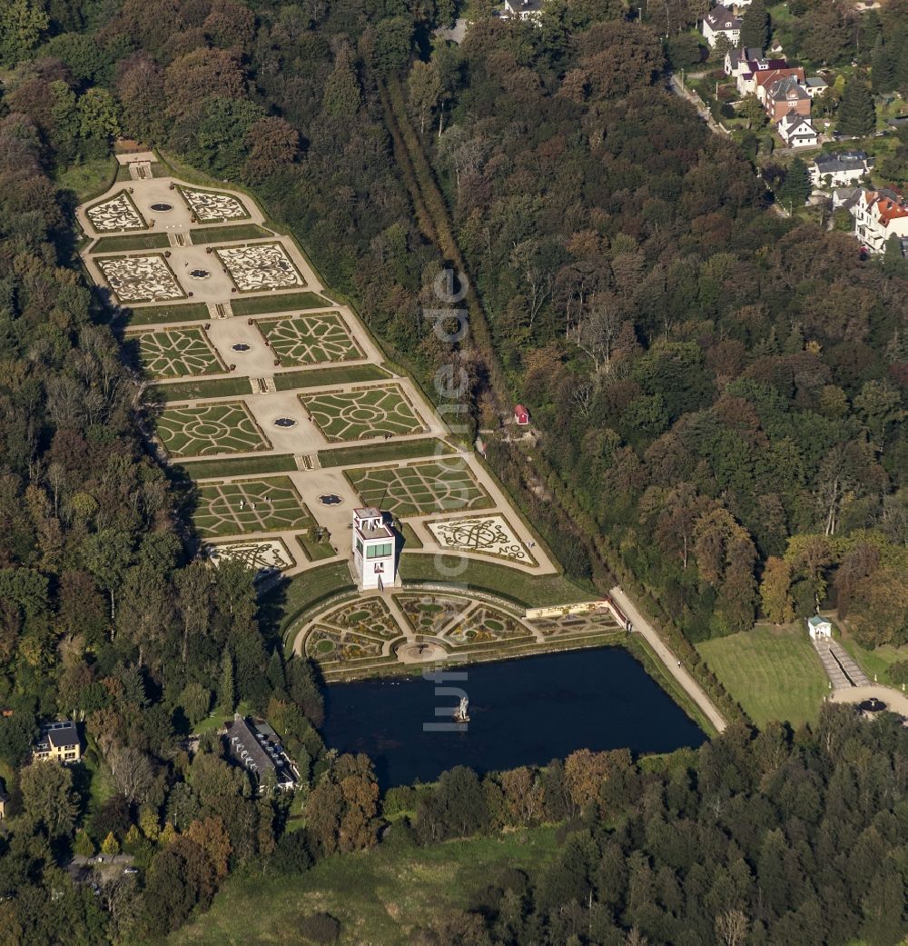 Luftbild Schleswig - Parkanlage eines Barockgarten beim Schloss Gottorf im Ortsteil Annettenhöh in Schleswig im Bundesland Schleswig-Holstein