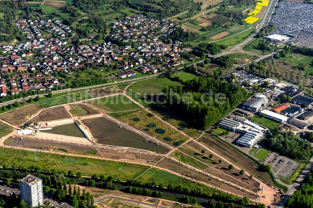 Lahr/Schwarzwald aus der Vogelperspektive: Parkanlage und Baustelle der Landesgartenschau Lahr 2018 GmbH in Lahr/Schwarzwald im Bundesland Baden-Württemberg