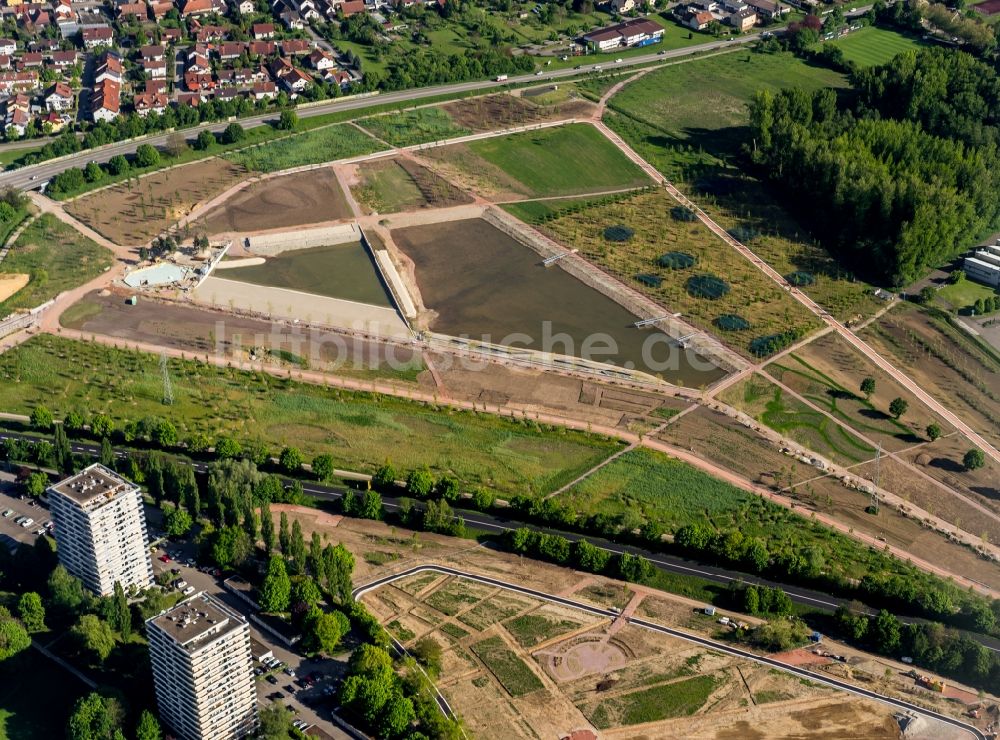 Luftaufnahme Lahr/Schwarzwald - Parkanlage und Baustelle der Landesgartenschau Lahr 2018 GmbH in Lahr/Schwarzwald im Bundesland Baden-Württemberg