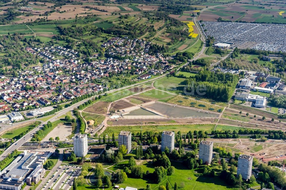 Luftbild Lahr/Schwarzwald - Parkanlage und Baustelle der Landesgartenschau Lahr 2018 GmbH in Lahr/Schwarzwald im Bundesland Baden-Württemberg