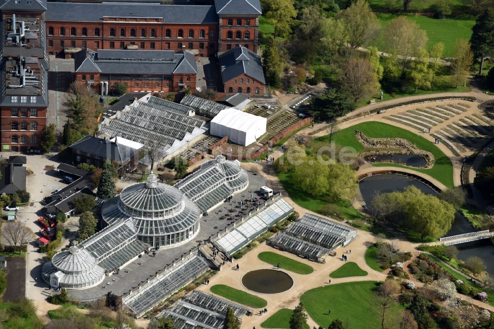 Luftbild Kopenhagen - Parkanlage Botanical Garden an der Oster Farimagsgade in Kopenhagen in , Dänemark