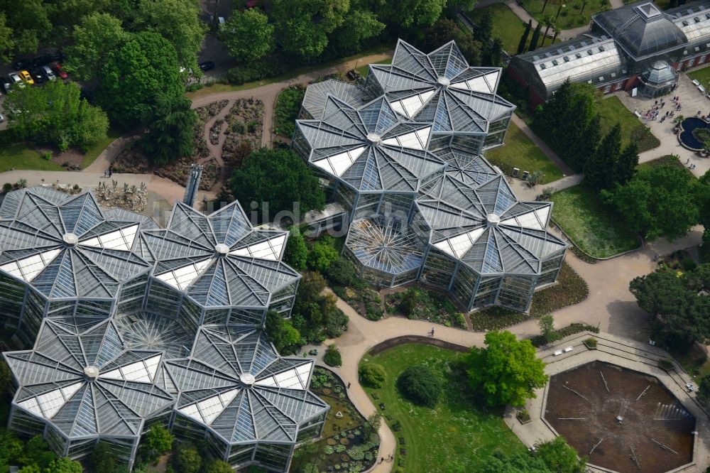 Luftbild Frankfurt am Main - Parkanlage Botanischer Garten in Frankfurt am Main im Bundesland Hessen