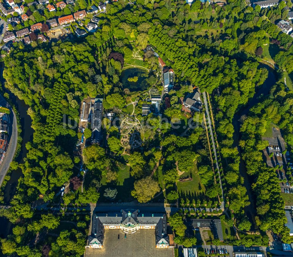 Münster von oben - Parkanlage Botanischer Garten Schlossgarten in Münster im Bundesland Nordrhein-Westfalen, Deutschland