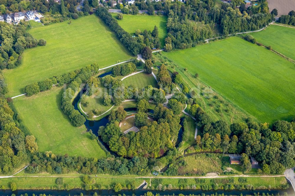 Luftaufnahme Hamm - Parkanlage Burghügel Mark in Hamm im Bundesland Nordrhein-Westfalen, Deutschland