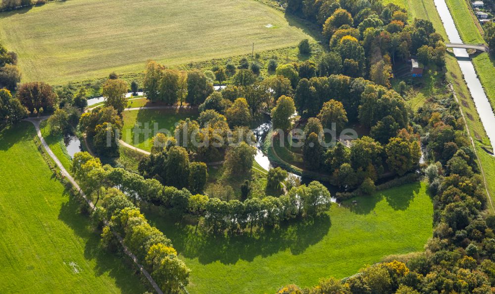 Luftaufnahme Hamm - Parkanlage Burghügel Mark in Hamm im Bundesland Nordrhein-Westfalen, Deutschland