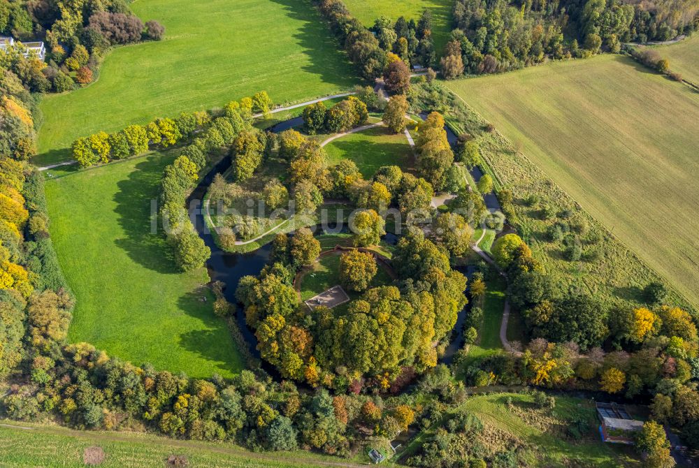 Hamm von oben - Parkanlage Burghügel Mark in Hamm im Bundesland Nordrhein-Westfalen, Deutschland