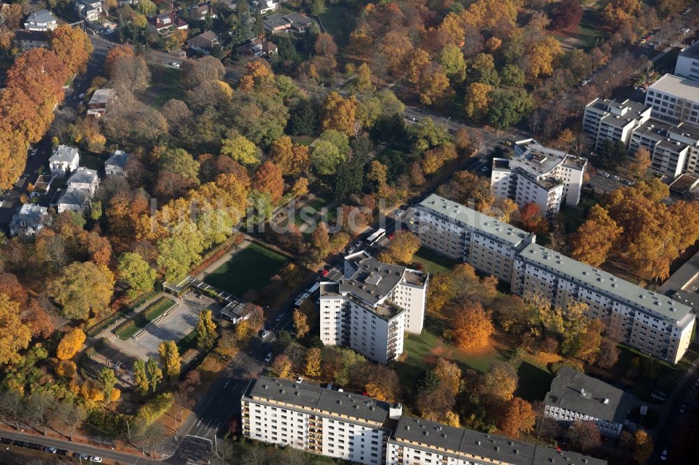 Luftbild Mainz - Parkanlage Drususwall in Mainz Oberstadt im Bundesland Rheinland-Pfalz