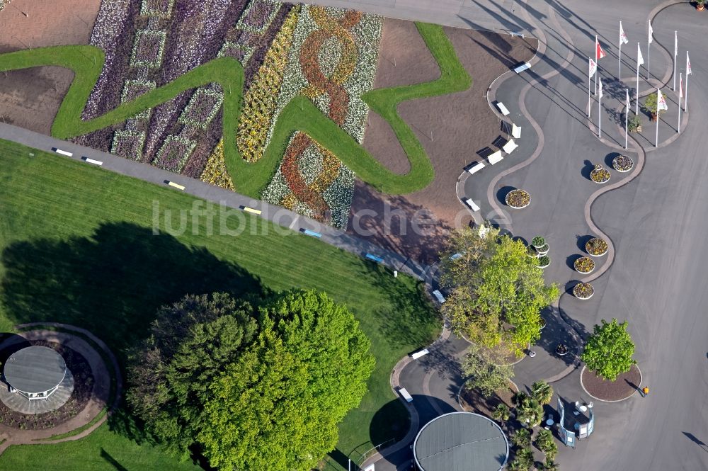 Luftaufnahme Erfurt - Parkanlage Egapark in Erfurt im Bundesland Thüringen, Deutschland