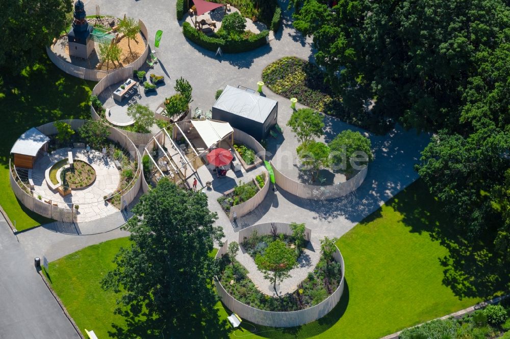 Erfurt aus der Vogelperspektive: Parkanlage Egapark in Erfurt im Bundesland Thüringen, Deutschland