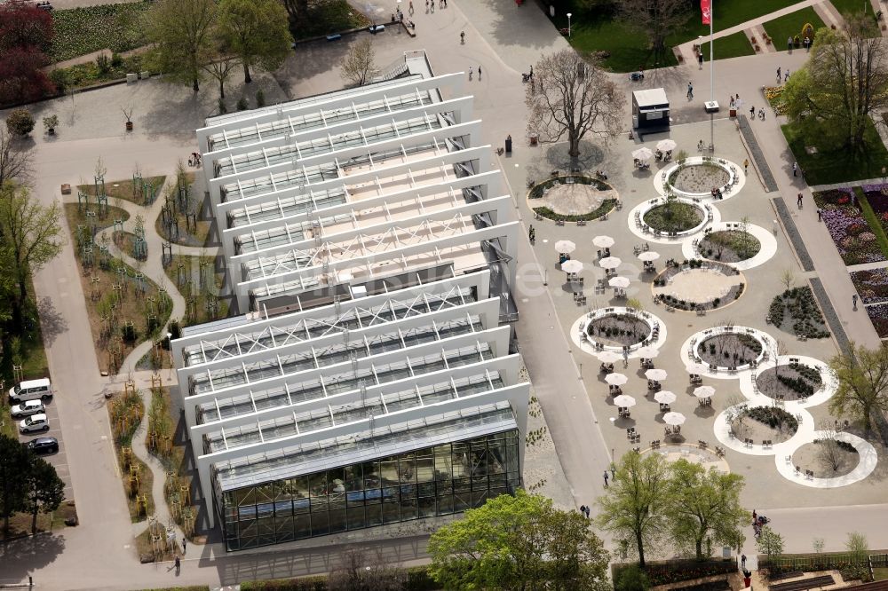 Erfurt aus der Vogelperspektive: Parkanlage egapark im Ortsteil Hochheim in Erfurt im Bundesland Thüringen, Deutschland