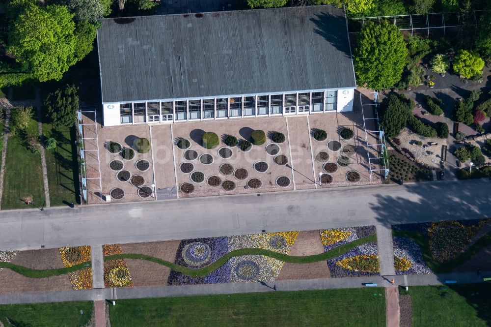 Luftaufnahme Erfurt - Parkanlage egapark im Ortsteil Hochheim in Erfurt im Bundesland Thüringen, Deutschland