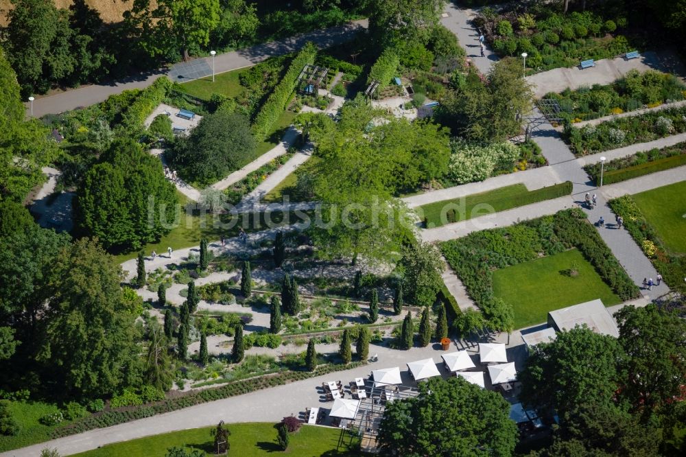 Luftbild Erfurt - Parkanlage egapark am Rosengarten in Erfurt im Bundesland Thüringen, Deutschland