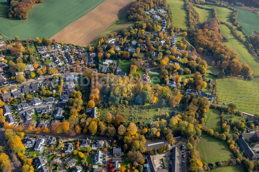 Luftbild Düsseldorf - Parkanlage Gartenkamp mit der Villa Sohl im Ortsteil Ludenberg in Düsseldorf im Bundesland Nordrhein-Westfalen, Deutschland