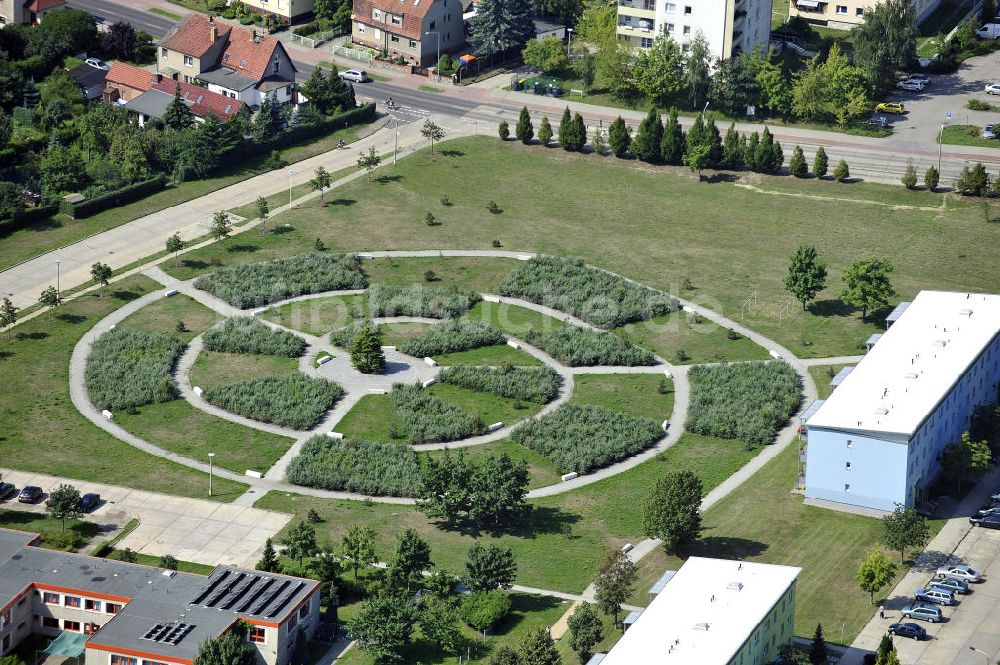 Guben aus der Vogelperspektive: Parkanlage in Guben