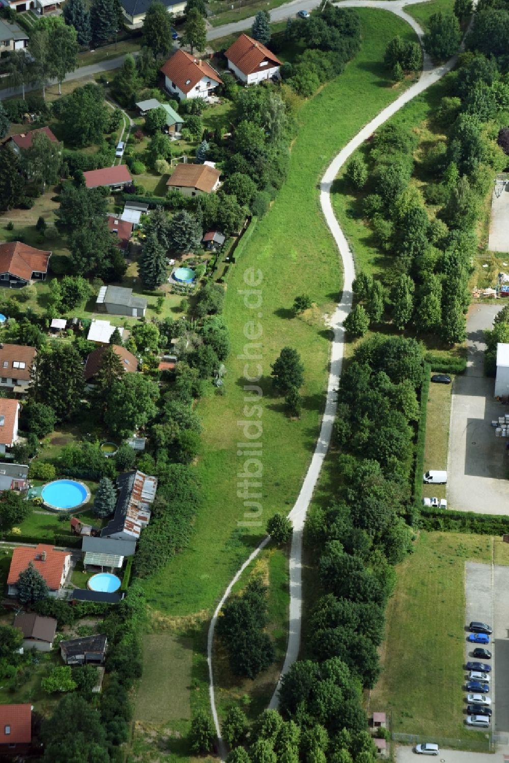 Hoppegarten von oben - Parkanlage an der Handwerkerstraße in Hoppegarten im Bundesland Brandenburg