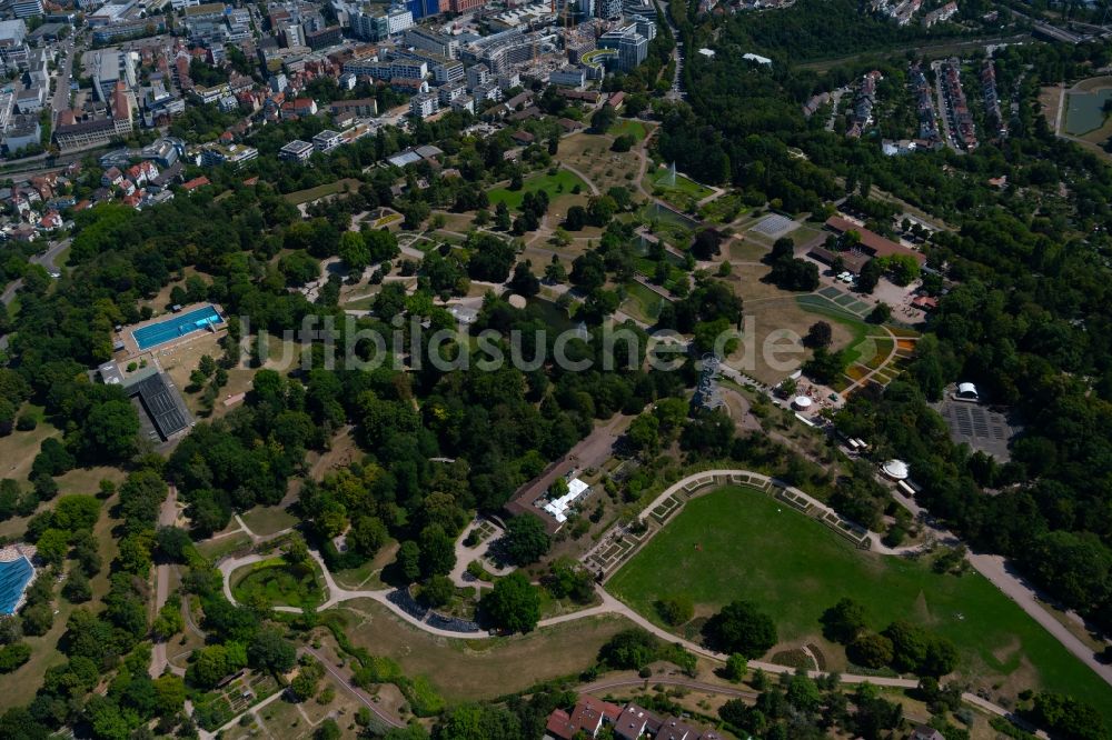 Stuttgart von oben - Parkanlage Höhenpark Killesberg in Stuttgart im Bundesland Baden-Württemberg, Deutschland