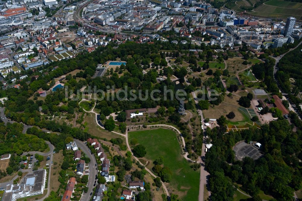 Luftbild Stuttgart - Parkanlage Höhenpark Killesberg in Stuttgart im Bundesland Baden-Württemberg, Deutschland