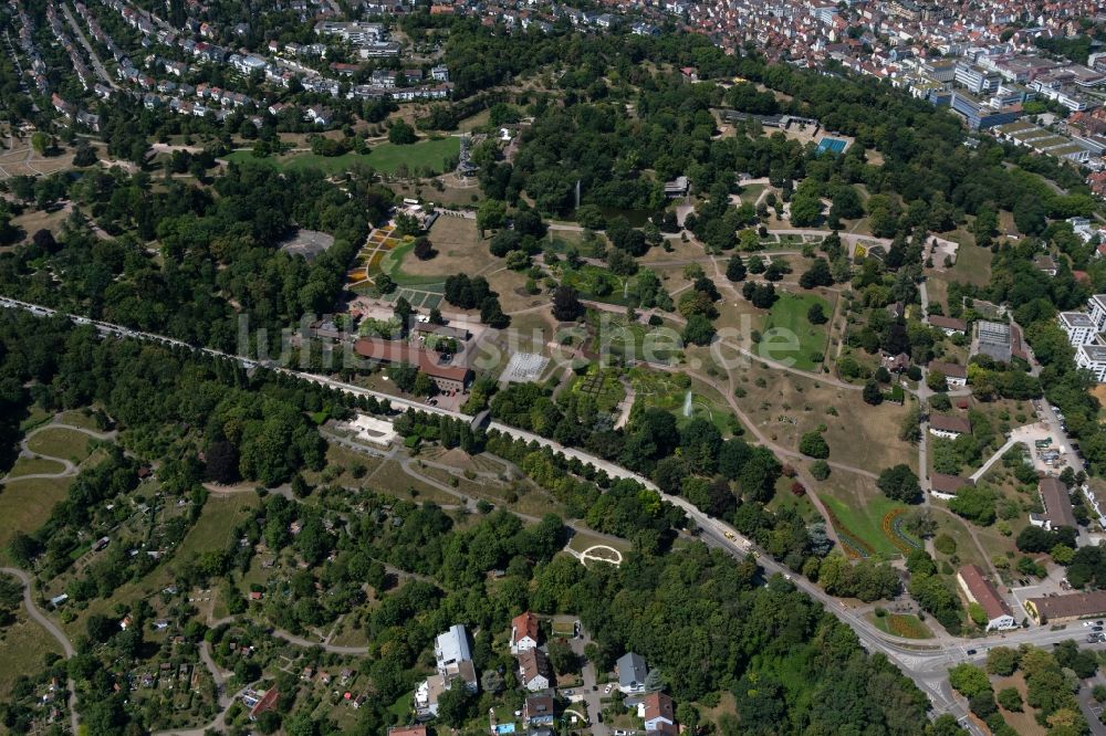 Luftaufnahme Stuttgart - Parkanlage Höhenpark Killesberg in Stuttgart im Bundesland Baden-Württemberg, Deutschland