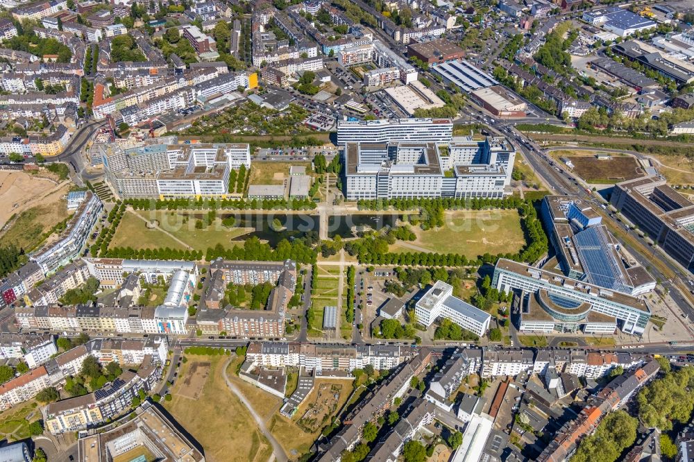 Luftaufnahme Düsseldorf - Parkanlage IHZ- Park an der Haifastraße im Ortsteil Oberbilk in Düsseldorf im Bundesland Nordrhein-Westfalen, Deutschland