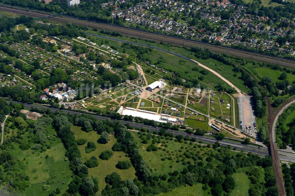 Luftbild Hamburg - Parkanlage des Kleingartenvereins Grüne Freiheit im Wilhelmsburger Inselpark in Hamburg