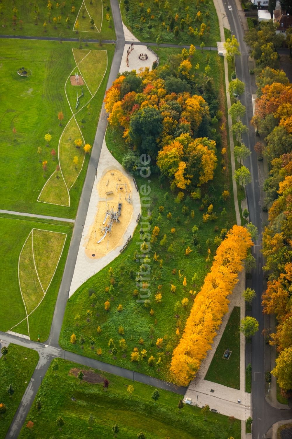 Hamm aus der Vogelperspektive: Parkanlage Lippepark Hamm - Schacht Franz in Hamm im Bundesland Nordrhein-Westfalen