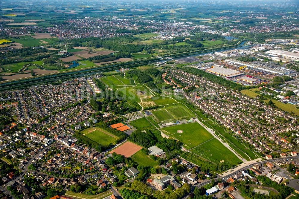 Hamm von oben - Parkanlage Lippepark Hamm - Schacht Franz im Bundesland Nordrhein-Westfalen