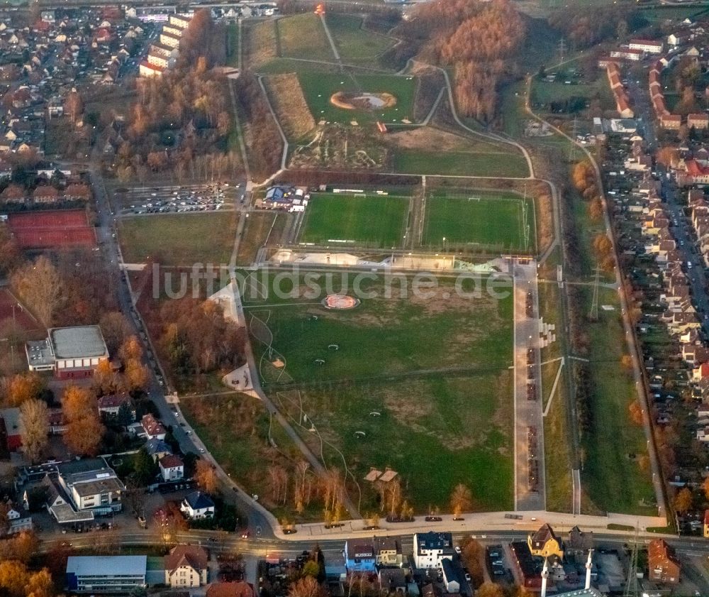 Luftbild Hamm - Parkanlage Lippepark Hamm - Schacht Franz im Bundesland Nordrhein-Westfalen