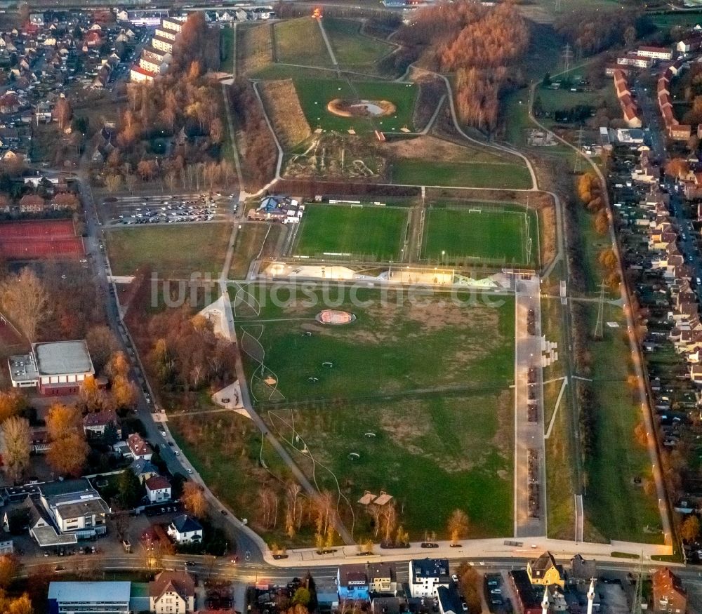 Luftaufnahme Hamm - Parkanlage Lippepark Hamm - Schacht Franz im Bundesland Nordrhein-Westfalen