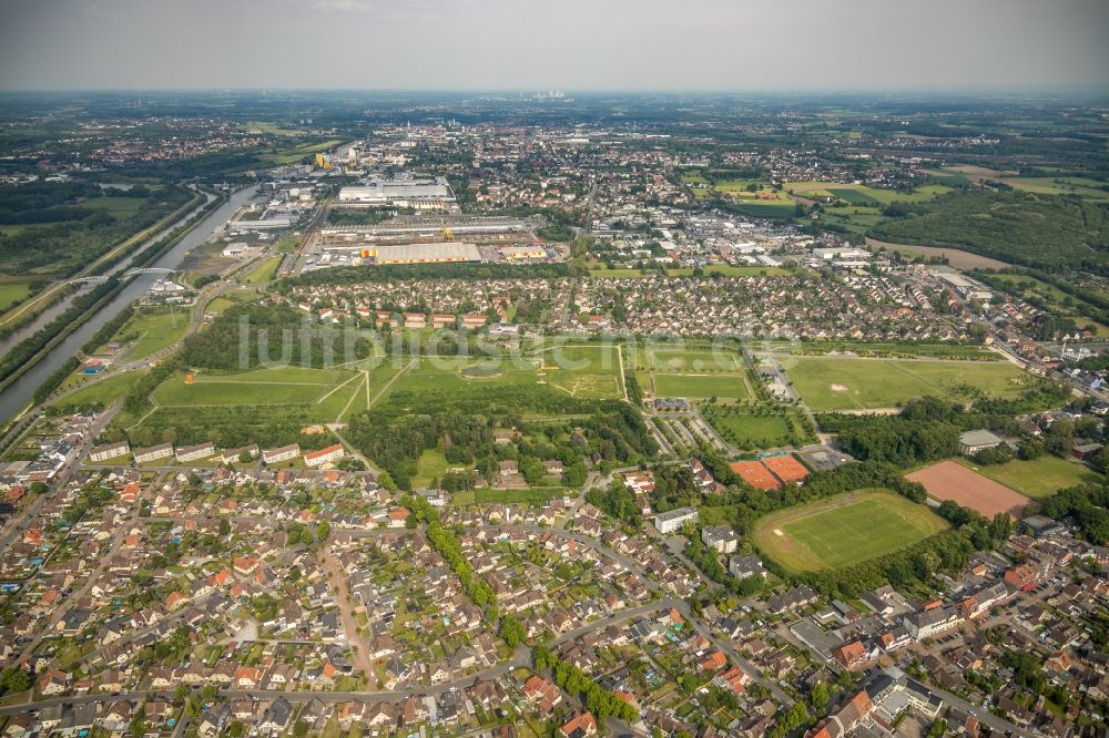 Hamm von oben - Parkanlage Lippepark Hamm - Schacht Franz im Bundesland Nordrhein-Westfalen