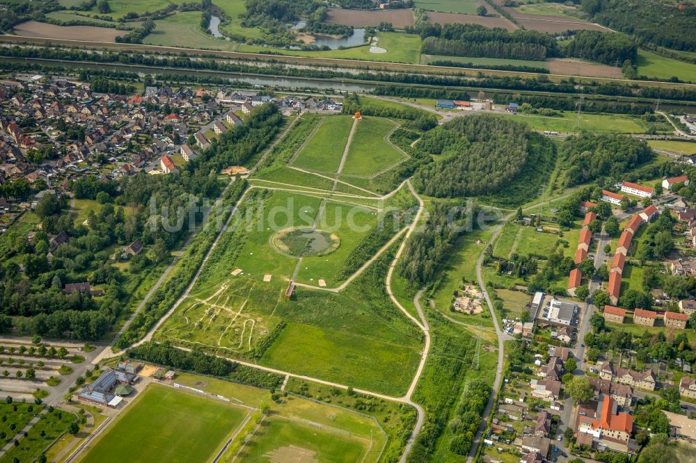 Hamm von oben - Parkanlage Lippepark Hamm - Schacht Franz im Bundesland Nordrhein-Westfalen