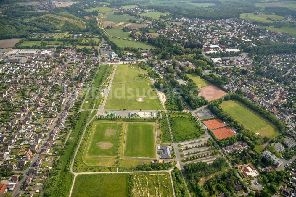 Luftbild Hamm - Parkanlage Lippepark Hamm - Schacht Franz im Bundesland Nordrhein-Westfalen