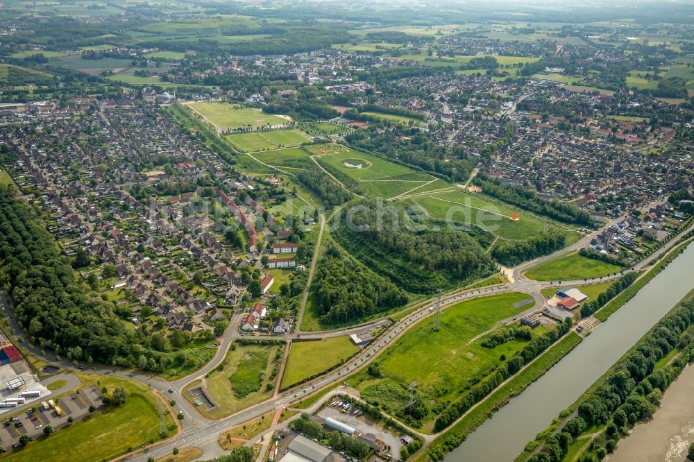 Hamm von oben - Parkanlage Lippepark Hamm - Schacht Franz im Bundesland Nordrhein-Westfalen