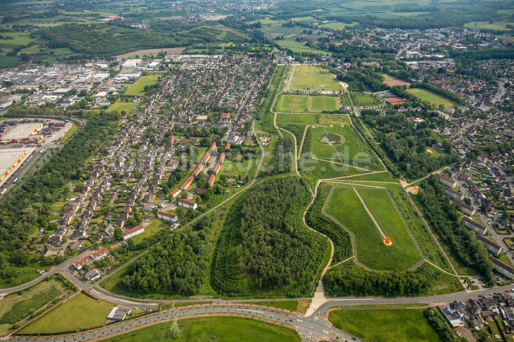 Hamm aus der Vogelperspektive: Parkanlage Lippepark Hamm - Schacht Franz im Bundesland Nordrhein-Westfalen