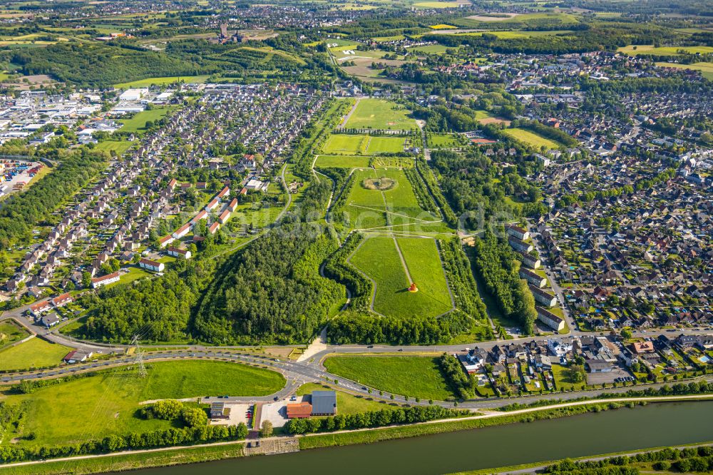 Hamm aus der Vogelperspektive: Parkanlage Lippepark Hamm - Schacht Franz im Bundesland Nordrhein-Westfalen