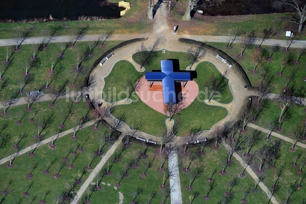 Lutherstadt Wittenberg aus der Vogelperspektive: Parkanlage Luthergarten in Lutherstadt Wittenberg im Bundesland Sachsen-Anhalt