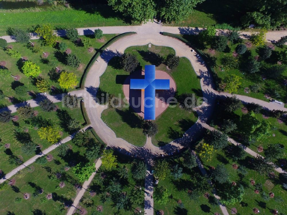 Luftbild Lutherstadt Wittenberg - Parkanlage Luthergarten in Lutherstadt Wittenberg im Bundesland Sachsen-Anhalt