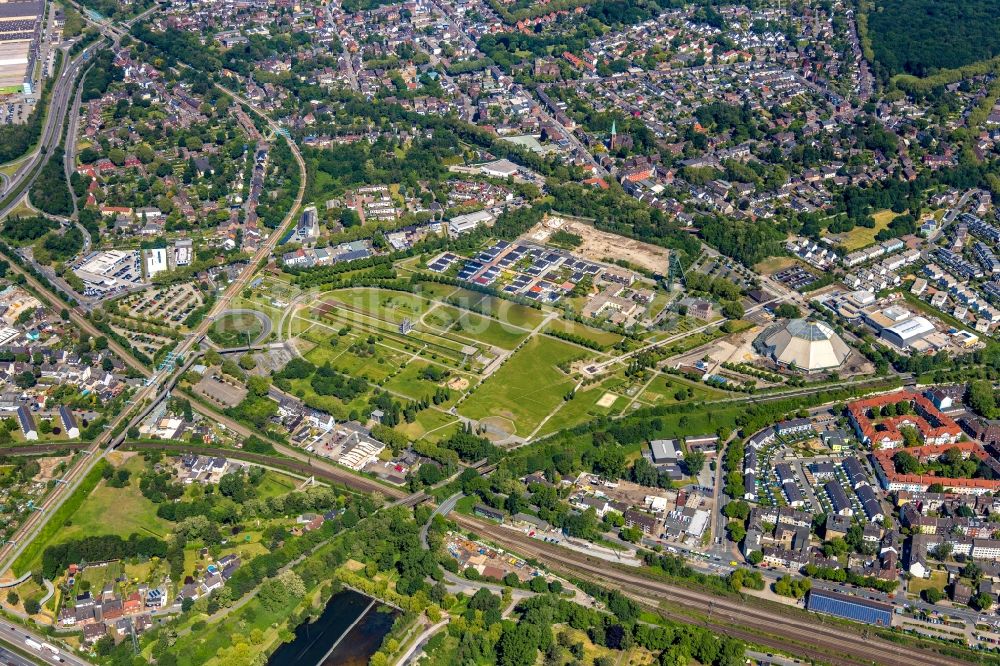 Luftbild Oberhausen - Parkanlage OLGA-Park auf dem Gelände der ehemaligen Zeche Osterfeld in Oberhausen im Bundesland Nordrhein-Westfalen, Deutschland