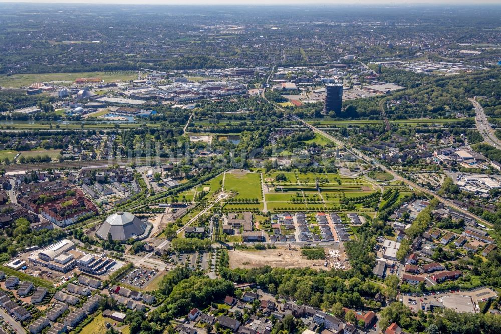 Luftaufnahme Oberhausen - Parkanlage OLGA-Park auf dem Gelände der ehemaligen Zeche Osterfeld in Oberhausen im Bundesland Nordrhein-Westfalen, Deutschland