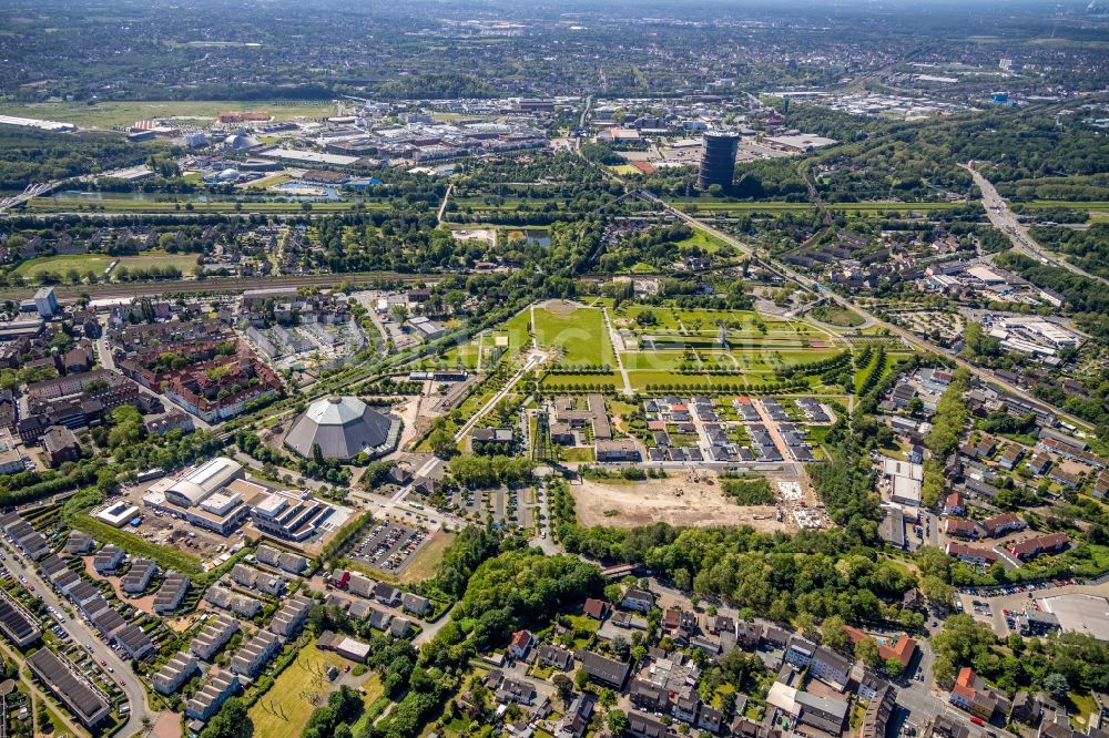 Luftaufnahme Oberhausen - Parkanlage OLGA-Park auf dem Gelände der ehemaligen Zeche Osterfeld in Oberhausen im Bundesland Nordrhein-Westfalen, Deutschland