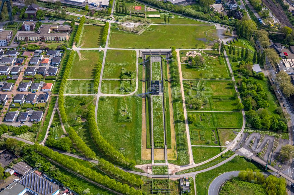 Luftaufnahme Oberhausen - Parkanlage OLGA-Park auf dem Gelände der ehemaligen Zeche Osterfeld in Oberhausen im Bundesland Nordrhein-Westfalen, Deutschland